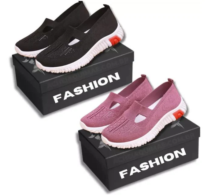 Tênis Confort Fashion Ortopédico - Oferta Pague 1 Leve 2