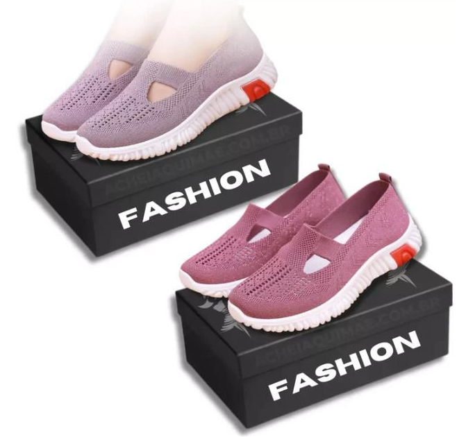 Tênis Confort Fashion Ortopédico - Oferta Pague 1 Leve 2