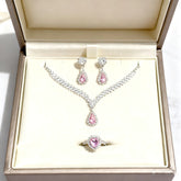 ✨ Liara Éternité – Conjunto Luxuoso de Diamantes (Colar, Anel e Brincos)